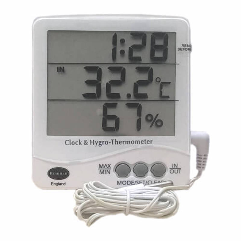 Picture of Brannan Digital Hygrometer and Thermometer with Clock