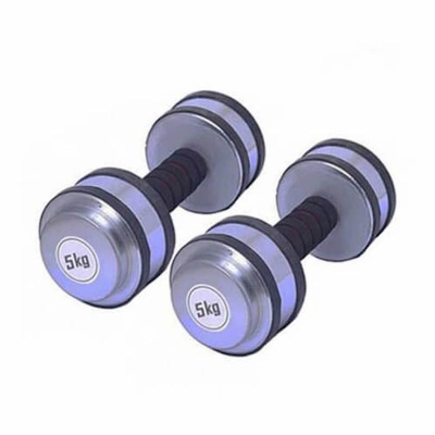 Picture of Silver Dumbbell Set with Rubber Gripped 10kg (5kg X 2)