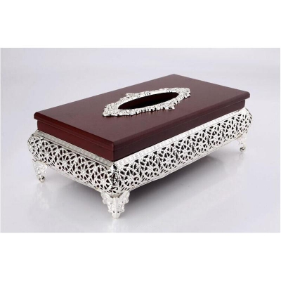 Picture of classical luxury European-style classical luxury high-end tissue box gold-plated pumping tray gift tissue holder
