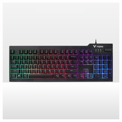 Picture of Rapoo V50S Backlit Mechanical Gaming Keyboard - Black - 19-key conflict-free design for smooth and accurate gaming inputs - Switchable arrow key positions and option to toggle between WASD and arrow keys - Dedicated volume control wheel and Fn multimedia