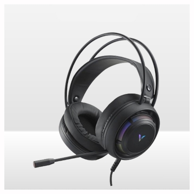 Picture of Rapoo VH360 USB Gaming Headset - Virtual 7.1 channel surround sound for an immersive gaming experience - Dual microphones with detachable noise-canceling mic and built-in mic - Dynamic RGB backlighting and ergonomic over-ear design  memory foam cushioNS