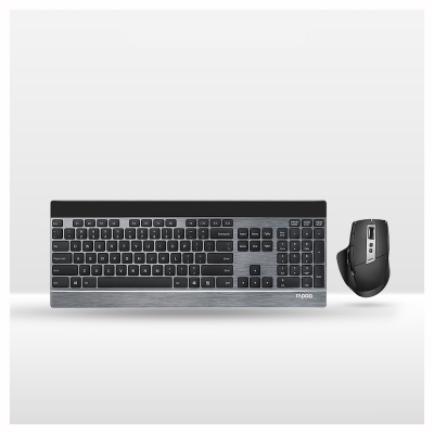 Picture of Rapoo 9900M Multi-mode Wireless Keyboard & Mouse Combo Switch between Bluetooth 3.0, 4.0 and 2.4G 3200DPI adjustable tracing engine Up to 12 months battery life