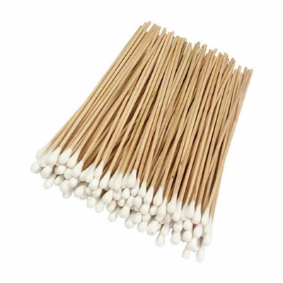 Picture of Cotton Swab Stick 6 Inch Wooden with Cotton Stick 100 Pcs
