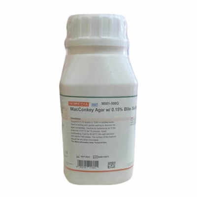 Picture of Himedia MacConkey Agar with 0.15% Bile Salts, CV and NaCl, 500 gm