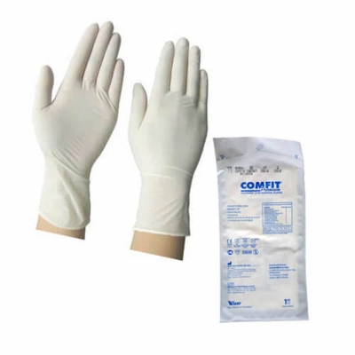 Picture of Comfit Surgical Hand Gloves 1 Pair Powdered Latex Gloves Original Malaysian