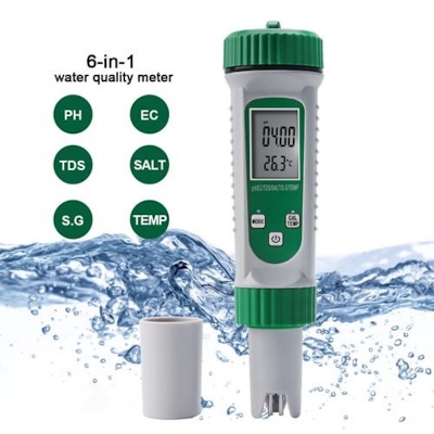 Picture of 6 in 1 Multi-Parameter Water pH, EC, TDS, Salt, S.G and Temp. Tester pH-786
