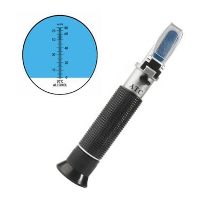 Picture of Alcohol Refractometer 0-80% V/V Handheld Wine Hydrometer