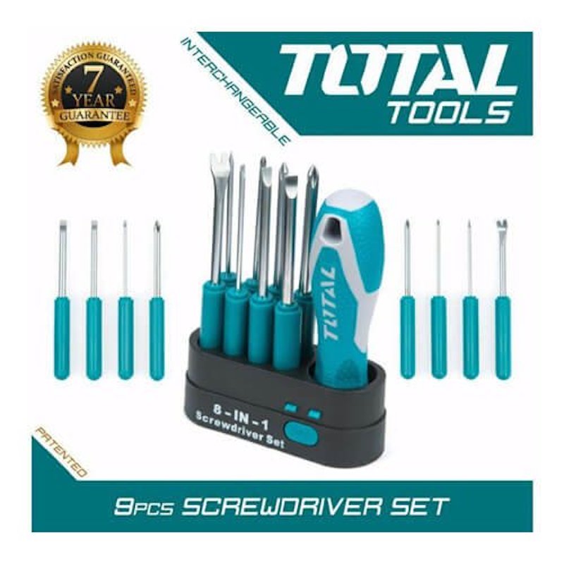 Picture of Total Brand 9 Pcs Screwdriver Set (Interchangeable)