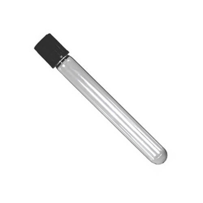 Picture of Pyrex Test Tube with Black Cap 4 Inch Clear Tube