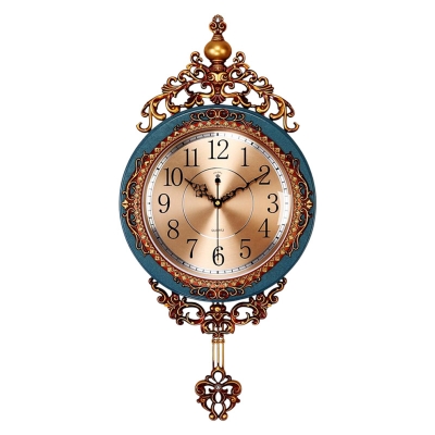 Picture of Elegant, Traditional, Decorative, Modern Wall Clock Fancy Ethnic Luxury Handmade Decoration, Swinging Pendulum for  Room or Office