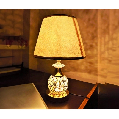 Picture of Modern Transparent Bedroom K9 Crystal Table Lamp Lights Desk Bedside Lamperus De Mesa 110-240v Height 40cm Wide 21cm Warm light