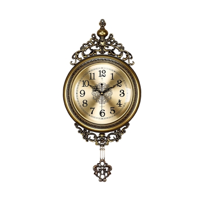 Picture of Elegant, Traditional, Decorative, Hand Painted Modern Grandfather Wall Clock Fancy Ethnic Luxury Handmade Decoration, Swinging Pendulum for  Room or Office. Large. 28.5 Inch.