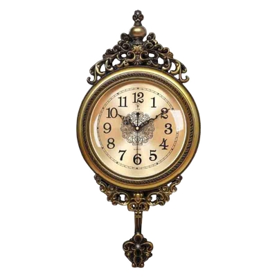 Picture of Luxury Wall Clock Fancy Ethnic Luxury Handmade Decoration, Swinging Pendulum for Room or Office. Large. 29.5 Inch.