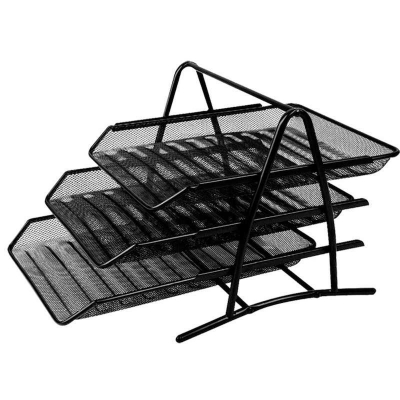 Picture of ier Metal Mesh Document Tray - Desk Organizer - Black
