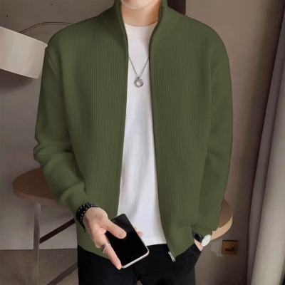 Picture of Men's Rib Jacket Lite Olive Colour (Full Zipper)