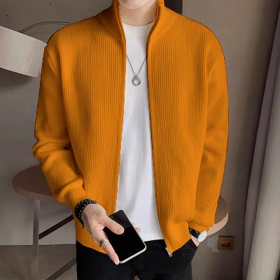 Picture of Men's Rib Jackett Mastard Colour (Full Zipper)