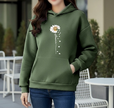Picture of Premium Comfortable Printed Ladies Winter Hoodie