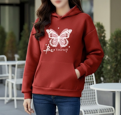 Picture of Premium Comfortable Printed Ladies Winter Hoodie
