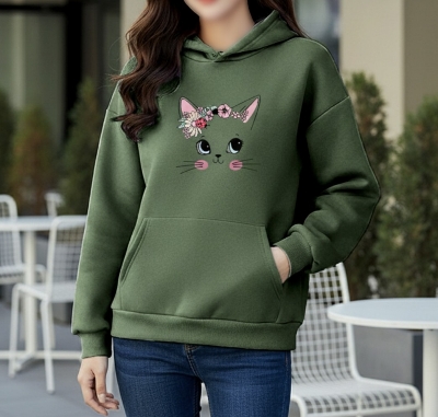 Picture of Premium Comfortable Printed Ladies Winter Hoodie