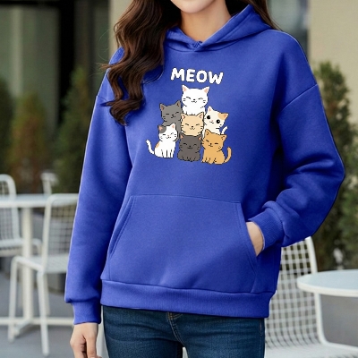 Picture of Premium Comfortable Printed Ladies Winter Hoodie