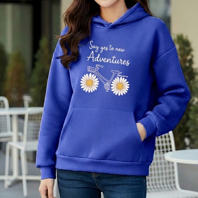 Picture of Premium Comfortable Printed Ladies Winter Hoodie