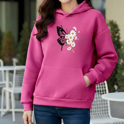 Picture of Premium Comfortable Printed Ladies Winter Hoodie