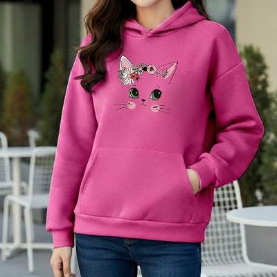Picture of Premium Comfortable Printed Ladies Winter Hoodie