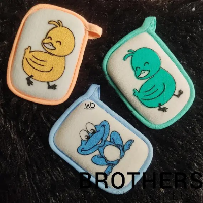 Picture of Baby Bath Sponge Cartoon Animal Style Ultra Soft Cotton Scrubber Bath Brush Rubbing 