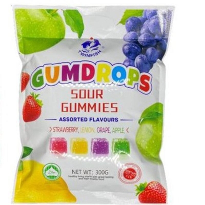 Picture of 360G TWINFISH GUMDROPS SOUR GUMMIES ASSORTED FLAVOURS MULTIPACK / PARTY / FAMILY / FRUITY / GULA GULA