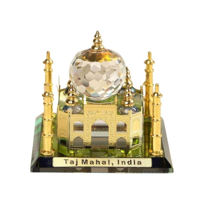 Picture of Collectible  Metal & Crystal Taj Mahal Showpiece, Medium, Multicolour