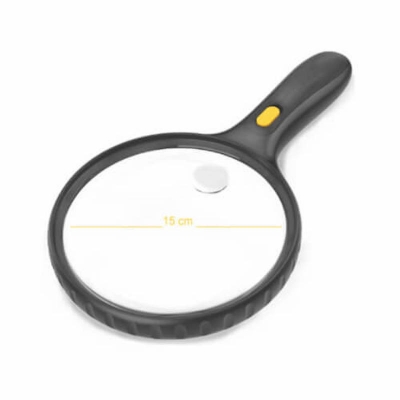 Picture of Magnifying Glass 150mm Double Magnification Magnifier with 3 LED Light