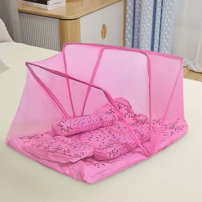 Picture of Baby Bedding Set with Mosquito Net & Pillow – Comfortable Newborn Bed in Multiple Colors