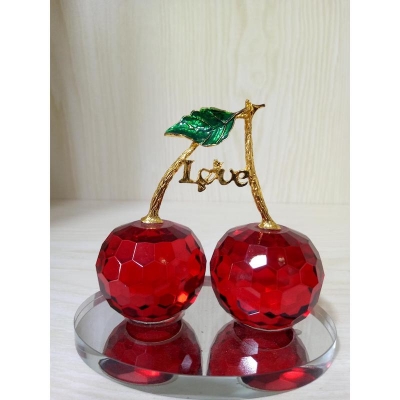 Picture of Crystal cherries, beautiful crystal crafts, home desktop decoration gifts, mascots
