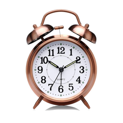 Picture of Explore The Bronze Perfect Kids' Bedroom Alarm Clock - A Heavy Copper Twin Bell Alarm Clock, The Ideal Choice For Students' Bedrooms - wall clock
