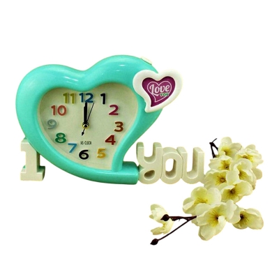 Picture of I Love you  Heart Shape Analog Table Alarm Clock With Mini Photo Frame(Watch)