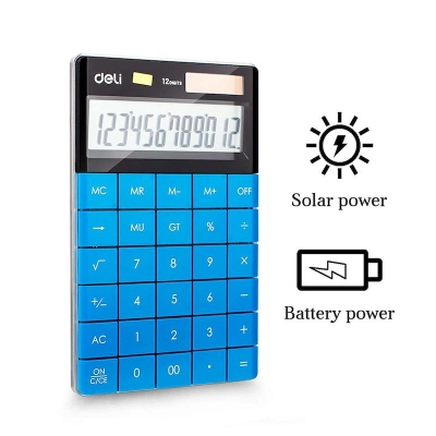 Picture of Deli E1589 modern design calculator, eye-catching Look With appealing colors shows strong visual attraction