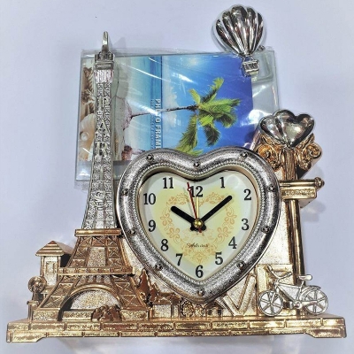 Picture of Eiffel Tower Frame with Love Alarm Table Clock Showpiece