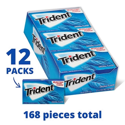 Picture of Trident Flavor Chewing Gum Full Box - 12 Pack (Sugar Free)
