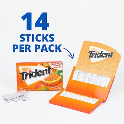 Picture of Trident Tropical Twist Sugar Free Gum (  1  Pieces) 14 Count (Pack of 1 )