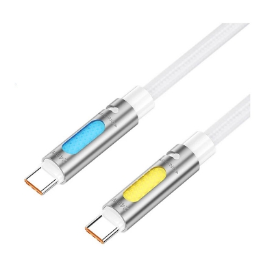 Picture of Bwoo BO-X325C-C USB Type-C Male to Male, 1.2 Meter, White Braided Charging & Data Cable