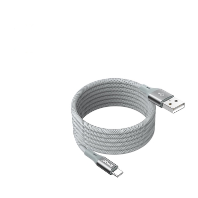 Picture of Bwoo BO-X311C USB Male to USB Type-C Male, 1 Meter, Grey Braided Charging & Data Cable