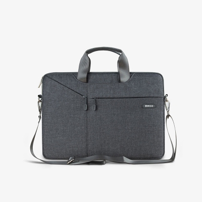 Picture of Bwoo CB15-B 15.6 Inch Black Laptop Bag with Detachable Shoulder Strap