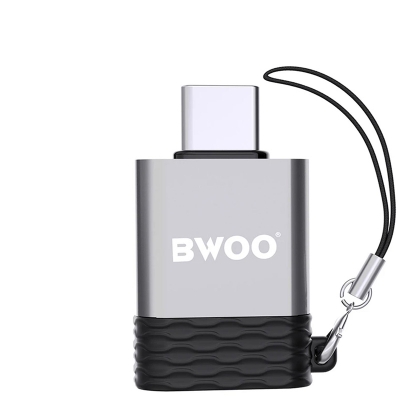 Picture of Bwoo BO-BZ35 Type-C Male to USB Female Grey OTG Converter