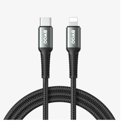 Picture of Bwoo BO-X288C-L-2M USB Type-C Male to Lightning Male, 2 Meter, Black Charging & Data Cable