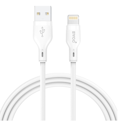 Picture of Bwoo BO-X286L USB Male to Lightning Male, 1 Meter, White Charging & Data Cable