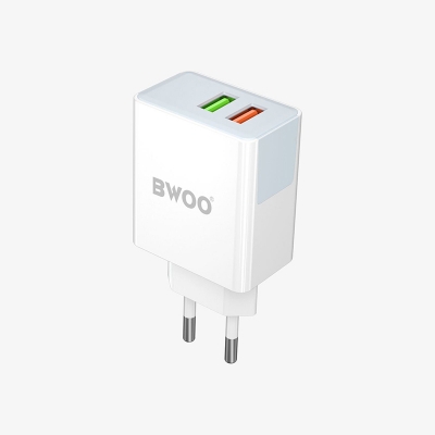 Picture of Bwoo BO-CDA132 36W QC3.0 Dual USB White Charger / Charging Adapter (EU)