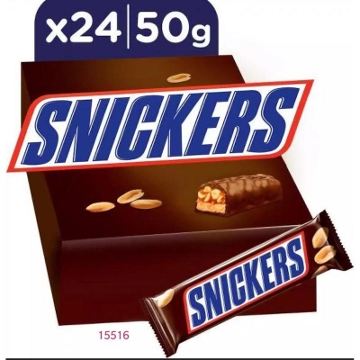 Picture of Snickers Chocolate 50g 24 pieces box UAE