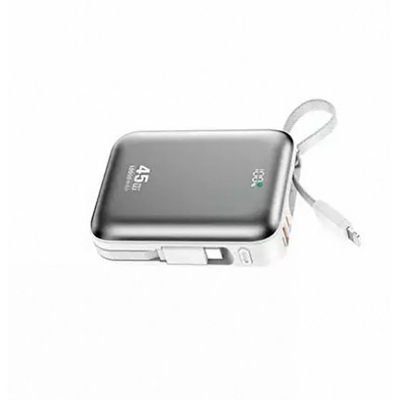 Picture of Bwoo BO-P77 10000mAh 45W Grey Power Bank With Built-In Cable