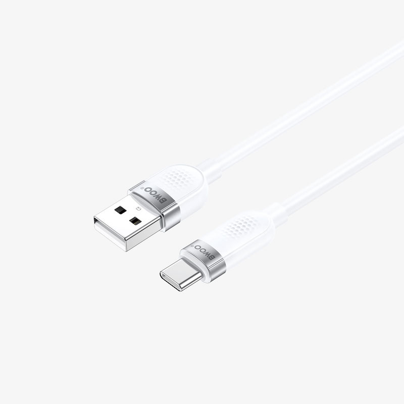 Picture of Bwoo BO-X315C USB Male to USB Type-C Male, 1 Meter, White Charging & Data Cable