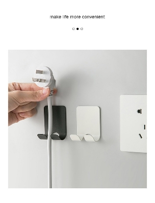 Picture of 1Pcs Creative Strong Adhesive Hook Without Punching Wall Scratch Free Storage Power Cord Plug Bracket Holder
